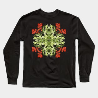 Spruce and Holly Berries Pattern Long Sleeve T-Shirt